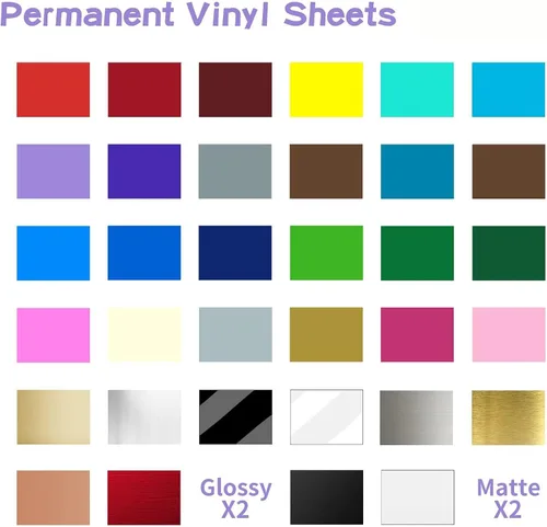 Miniatura 2 de Lya Vinyl Paquete de 68 vinilos permanentes, láminas de vinilo autoadhesivas para máquina de corte, hojas permanentes para exteriores para Multi 68