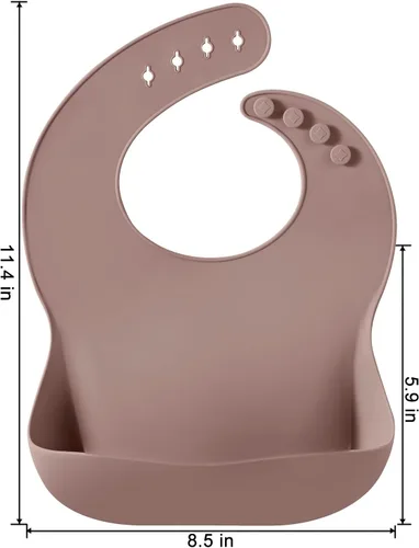 Miniatura 3 de PandaEar Set of 3 Silicone Baby Bibs, Waterproof Soft Adjustable Bibs for Babies Toddlers 10-72 Months