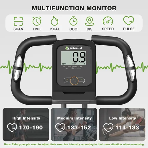 Miniatura 7 de Bicicleta de Ejercicio, Bicicleta Estática Plegable 5 en 1 para Personas Mayores, Resistencia Magnética Ajustable de 16 Niveles, Bicicleta