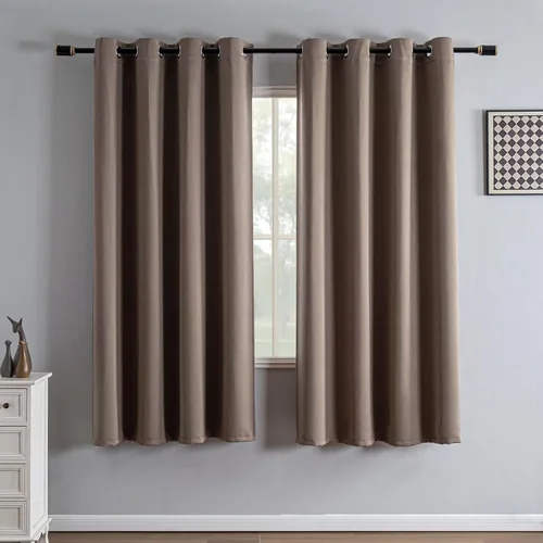 Miniatura 112 de IGEMAEVE Cortinas 100% opacas de 108 pulgadas de largo para dormitorio, juego de 2 paneles de cortinas opacas con bolsillo para barra y pestaña