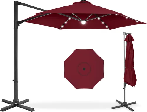 Miniatura 11 de Best Choice Products - Paraguas solar LED de 10 pies para colgar en el mercado o patio Gris