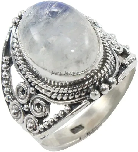 Miniatura 35 de Anillo de Plata Esterlina 925 para Mujeres con Piedra Preciosa Natural, Anillo de Compromiso de Plata Esterlina, Piedra Natal de Junio con Engaste