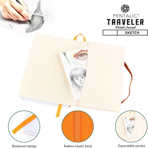 Miniatura 4 de Cuaderno de bocetos Travelers Dot Grid Pentalic Art, libre de ácidos