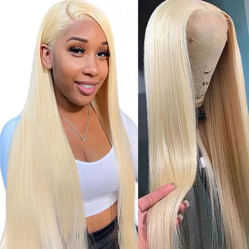 Peluca de cabello humano 613 con encaje frontal 13x6 HD transparente densidad 180% rubia, pelucas de cabello humano con encaje frontal Peluca de