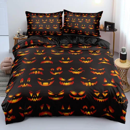 Miniatura 16 de Juego de funda de edredón con diseño de calavera de la muerte de Holiyjog, tamaño queen, juego de ropa de cama gótica, funda de edredón con diseño