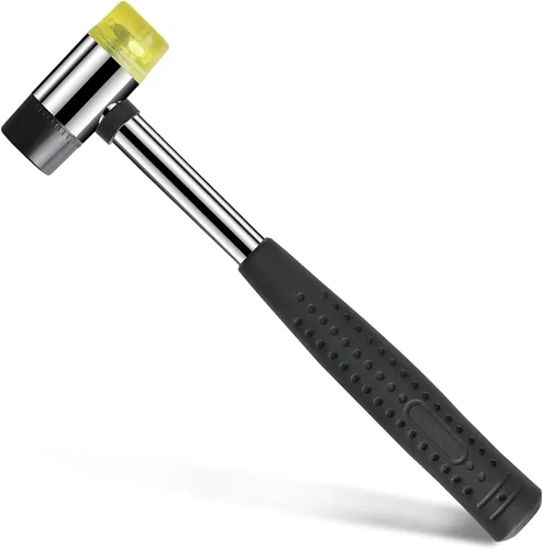 Miniatura 8 de Martillo de mazo de goma de 8 onzas Mazo de soplado suave sin marcas con mango de fibra de vidrio que absorbe los golpes para carpintería, pisos