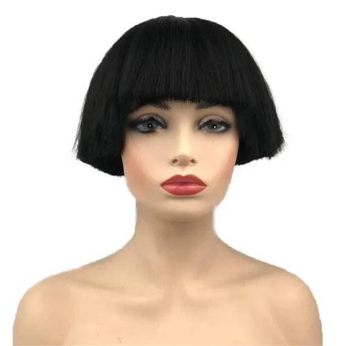 Miniatura 10 de Aimole Pelucas sintéticas rectas cortas Yaki peluca rubia hongo cabeza peluca Bowl corte de pelo pelucas Bob N.º 613