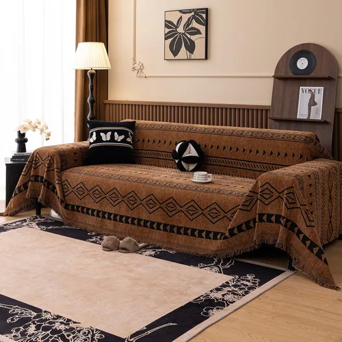 Miniatura 20 de VClife Funda de Sofá XL de Chenilla para Sofá de 3 Cojines, Fundas de Sofá Modernas a Rayas Beige Chocolate para Niños Lavables Protector de Sofá 07