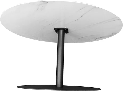 Miniatura 5 de Juego de mesa de centro redonda de metal de 3 piezas con acabado de mármol y marco de acabado de recubrimiento en polvo negro (18"/20"/30")