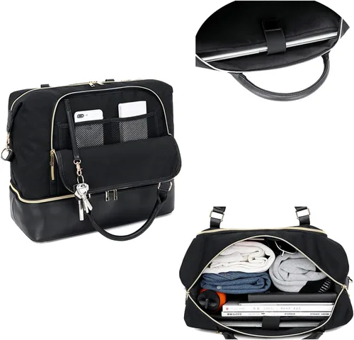 Miniatura 4 de CAMTOP - Bolsa de viaje de fin de semana para mujer, bolsa de lona con espacio para laptop de15.6 pulgadas