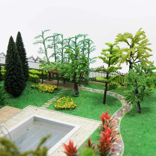 Miniatura 8 de CP102 Alfombra de Hierba Artificial para Modelos de Trenes Verde Claro 40x100cm o 15.7' x 39' para Decoración, Manualidades, Paisaje de Modelo, DIY