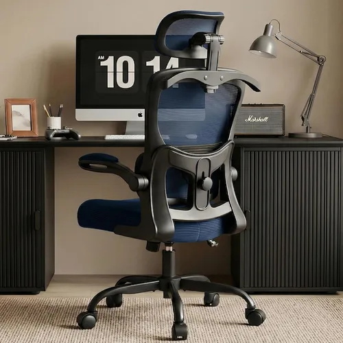 Miniatura 12 de AreShark Silla de Oficina Ergonómica con Soporte Lumbar Ajustable y Gancho para Reposacabezas, Silla de Malla Transpirable de Respaldo Alto