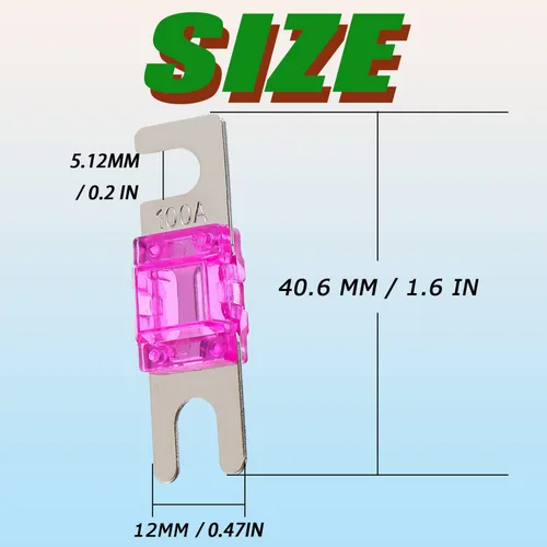 Miniatura 2 de Mini fusible ANL 20A, 30A, 40A, 60A, 80A, 100A, 120A, 150A para sistema de audio y video marino de automóvil, fusible electrónico (8 piezas)