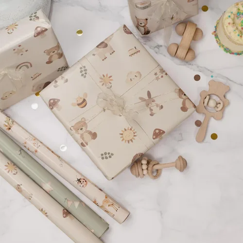 Miniatura 7 de ZICOTO Hermoso rollo de papel de regalo para baby shower, bonito juego de 3 rollos de calidad para cumpleaños y baby showers, añade un toque