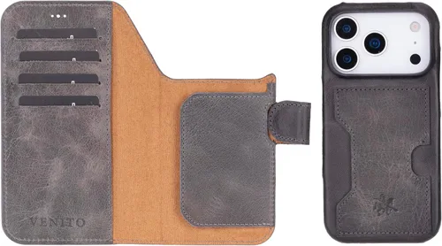 Miniatura 132 de Venito Florence - Funda de piel compatible con Samsung Galaxy S9, extra segura con bloqueo RFID, cartera desmontable para teléfono (gris decolorado)