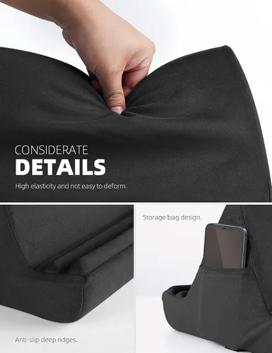 Miniatura 5 de Lamicall Soporte de Almohada para Tableta - Base de Almohada Suave con Dock para Regazo, Cama y Escritorio con Bolsillo y 4 Ángulos de Visión