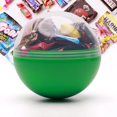 Paquete variado de dulces en cápsula redonda gigante de color transparente – Surtido de dulces envueltos individualmente 20 piezas de 0.74 libras