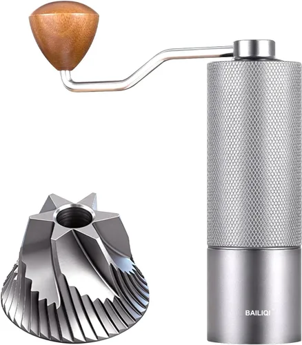 Miniatura 9 de Molinillo de café manual con sistema de doble rodamiento, molinillo de café manual de capacidad de 0.88 oz, molinillo de café manual de acero