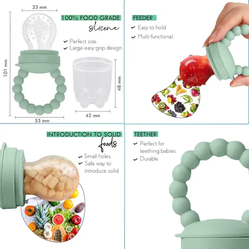 Miniatura 4 de O'doe Juego de alimentación para bebé de 17 piezas sin BPA de silicona Placas de succión gruesas y suaves, tazones para bebé, tenedor y cuchara