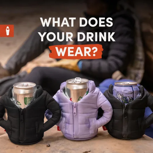 Miniatura 6 de Puffin - The Puffy Jacket - Enfriador de latas aislado de 12 oz I Botella de cerveza y soda aislante, mantiene las bebidas y bebidas frías - Negro