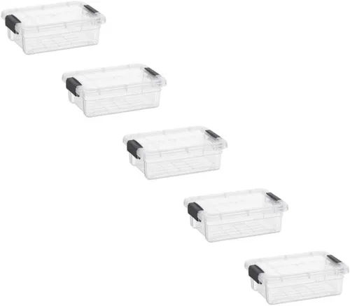 Miniatura 9 de Superio Cajas de almacenamiento transparentes con tapas, contenedores de plástico de 2.5 cuartos de galón para organizar, cajas apilables, sin BPA