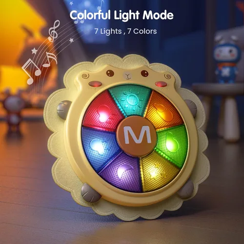 Miniatura 3 de Tumama - Tambor musical para bebé, juguete iluminado con sonido y luz, juego de instrumentos musicales, actividad sensorial, juguete educativo