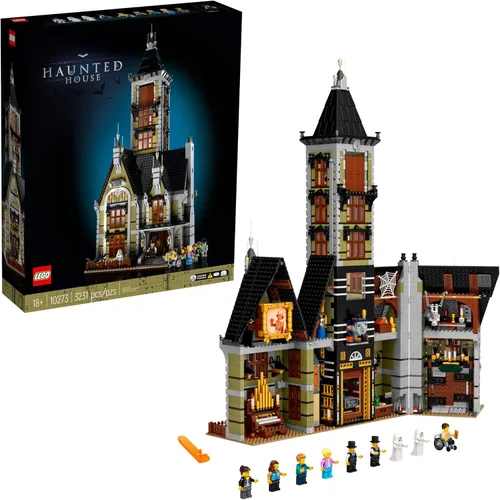 LEGO Icons - Juego de construcción de casa embrujada 10273, kit de casa embrujada, manualidades creativas para adultos y familia, kit de