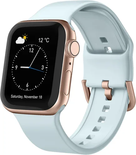 Miniatura 38 de Correa deportiva para Apple Watch, 49, 46, 45, 44, 42, 41, 40 y 38 mm, correa de silicona suave, cierre clásico, reemplazo para iWatch Series 11
