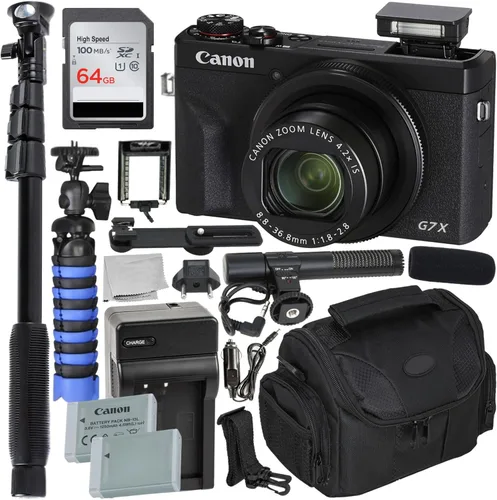 Miniatura 9 de SSE Canon PowerShot G7 X Mark III - Paquete de cámara digital (plateado) - Incluye: tarjeta de memoria extrema de 64 GB, kit de luz LED y mucho más