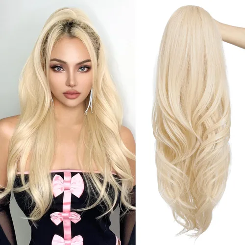 Miniatura 11 de SEIKEA Extensión de cola de caballo versátil con cordón, 26" de largo, cabello ondulado multicapa, clip para cola de caballo, extensiones de pelo