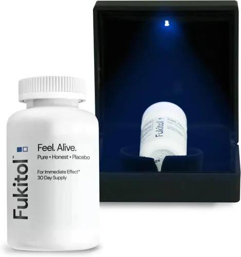 Fukitol™ Pastillas placebo – El regalo de dejar ir – Divertido regalo de broma para aliviar el estrés (30 unidades) – Regalo único para cumpleaños,