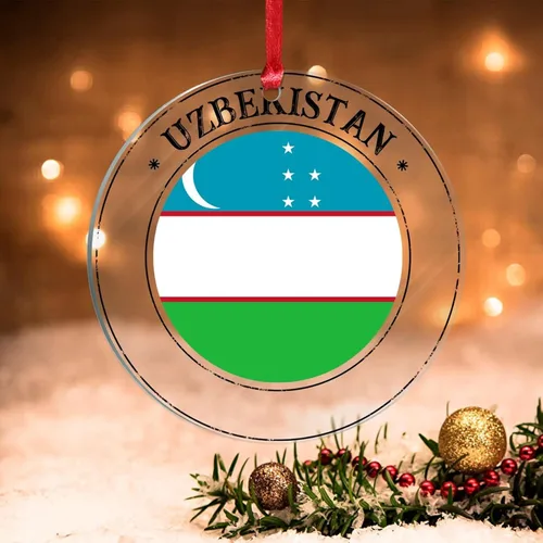 Miniatura 28 de Bandera de Andorra, adorno colgante de Navidad, bandera nacional, decoraciones de Navidad, adornos acrílicos, colgante para árbol de Navidad