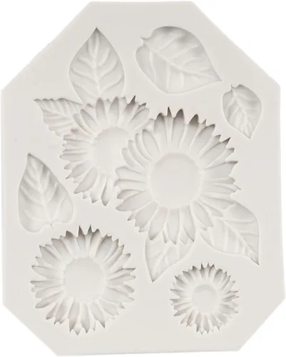 Miniatura 8 de Moldes de silicona de girasol para fondant de hojas de girasol para decoración de pasteles de caramelo de chocolate, decoración de cupcakes, pasta