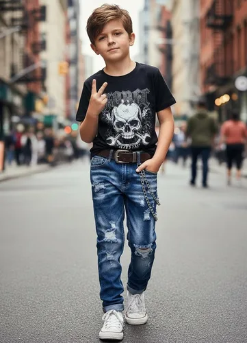 Miniatura 3 de Boy's Skinny Fit Ripped Destroyed Distressed Stretch Slim Jeans Pants