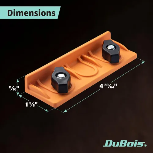 Miniatura 5 de DuBois 51054 T-Track Kit de parada larga, ajuste universal, bloque de tope de pista en T para carpintería en T, lijado y enrutamiento, 2