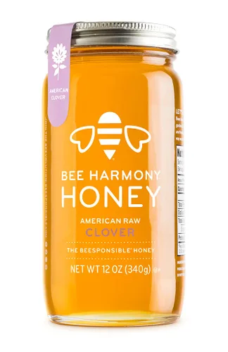 Miniatura 15 de Bee Harmony Miel de trébol cruda, 12 onzas (paquete de 2 tarros), fabricada en los Estados Unidos