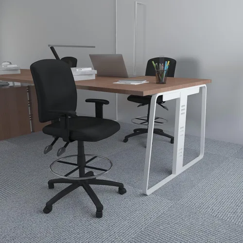 Miniatura 2 de Taburete multifunción Boss, de tela, Plástico Madera, Negro