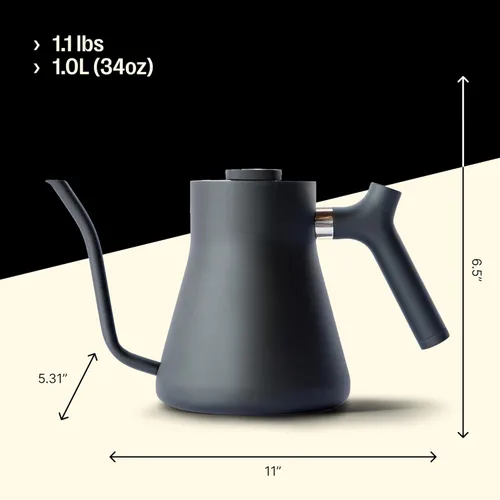Miniatura 4 de Tetera con cuello de cisne Fellow Stagg, Negro mate