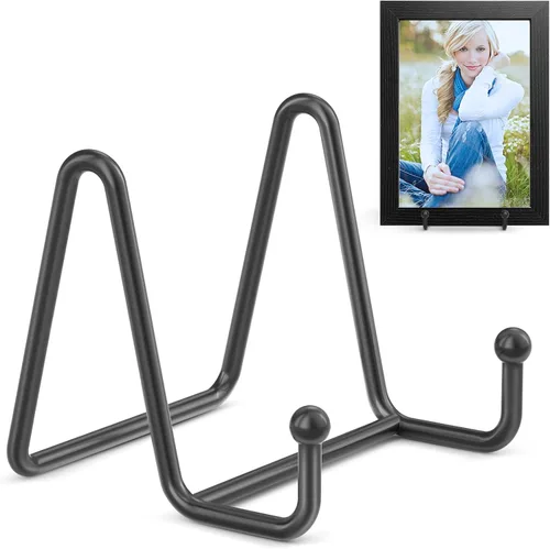 TR-LIFE Paquete de 4 soportes de exhibición pequeños de 3 pulgadas, soporte de placa para marco de fotos, libros, caballete de fotos (negro)
