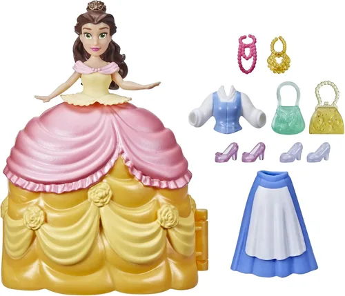 Disney Princess Secret Styles Fashion Surprise Belle, juego de mini muñecas con ropa y accesorios adicionales, juguete para niñas de 4 años en