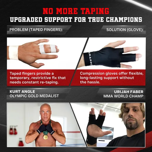 Miniatura 3 de Guantes de compresión Grappz para el dedo medio – Cinta adhesiva atlética tipo Buddy Tape y alternativa a la férula del dedo gatillo – Funda