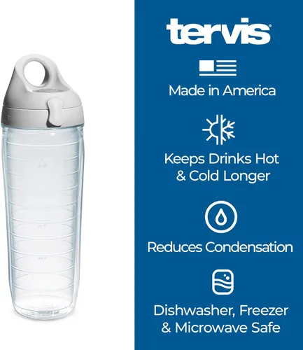 Miniatura 41 de Taza de viaje Tervis de doble pared transparente y colorida con tapa fabricada en Estados Unidos mantiene las bebidas frías y calientes, 16 onzas