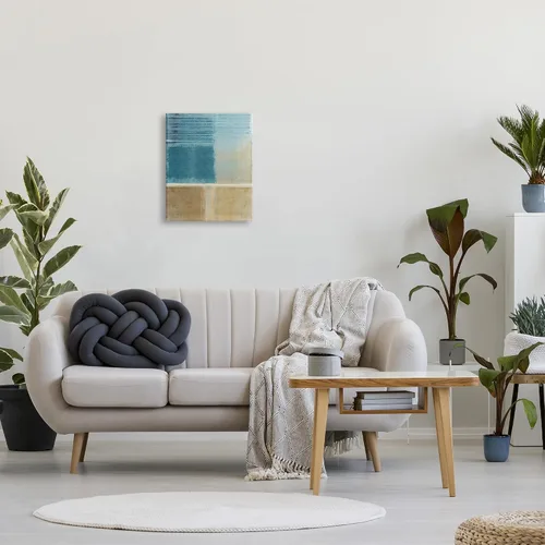 Miniatura 3 de Stupell Industries Flora Kouta - Lienzo decorativo para pared con pintura azul y bronceado Stupell Industries 16 x 20 Inches, Easy to Hang and