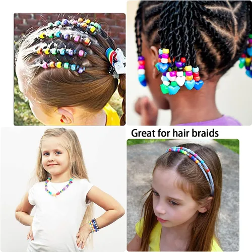 Miniatura 6 de Cuentas multicolor Pony – 4800 piezas, 0.236 x 0.32 pulgadas, 24 colores surtidos para pulseras, collares y llaveros