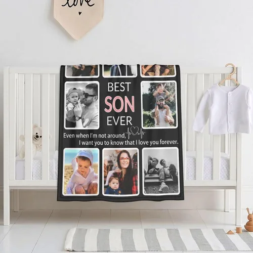 Miniatura 19 de Manta personalizada con collage de fotos, para hermana, amiga, madre, padre, familia, mascotas, parejas, en Navidad, cumpleaños, aniversario, regalo