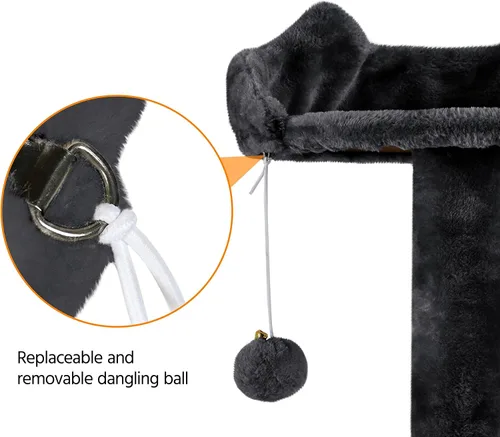 Miniatura 5 de Yaheetech Árbol para gatos de varios niveles para gatos grandes, con cómodos condominios para gatos de interior Negro