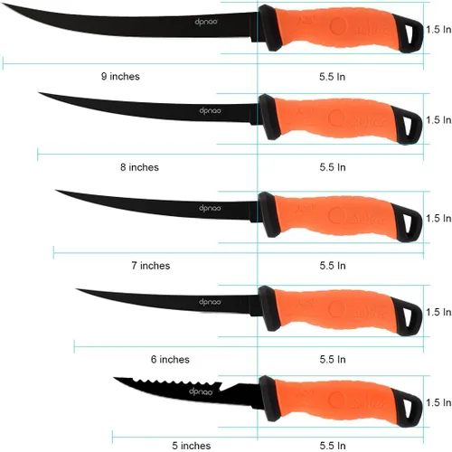 Miniatura 2 de Cuchillo de filete de pesca, hoja afilada y flexible de acero inoxidable de 7 a 9 pulgadas, cuchillos de nivel profesional para filetear y deshuesar