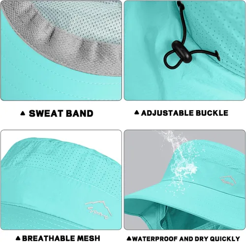 Miniatura 3 de Rosoz - Sombrero de sol para hombres y mujeres con solapa para el cuello, ala ancha, UPF50+, sombrero de pesca con cubierta facial desmontable