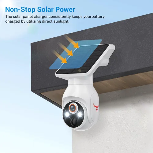 Miniatura 9 de Cámara de seguridad de 1080p inalámbrica con panel solar, detección humana AI, audio de 2 vías, visión nocturna a color, solo WiFi de 2.4G