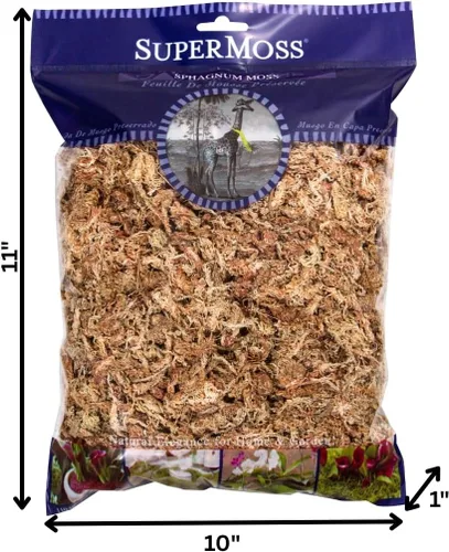 Miniatura 2 de SuperMoss (22306) Musgo Sphagnum, fibra de larga duración superior retención de agua para orquídeas y plantas de vivero, 4 onzas de color blanco